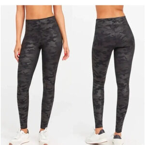 Spanx Faux Leather Camo Leggings
